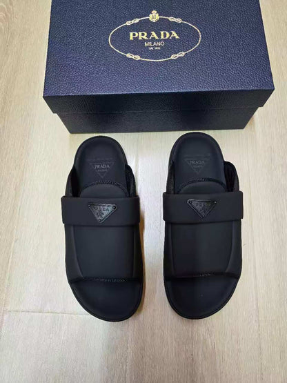 Prada Single-Strap Slippers - Black