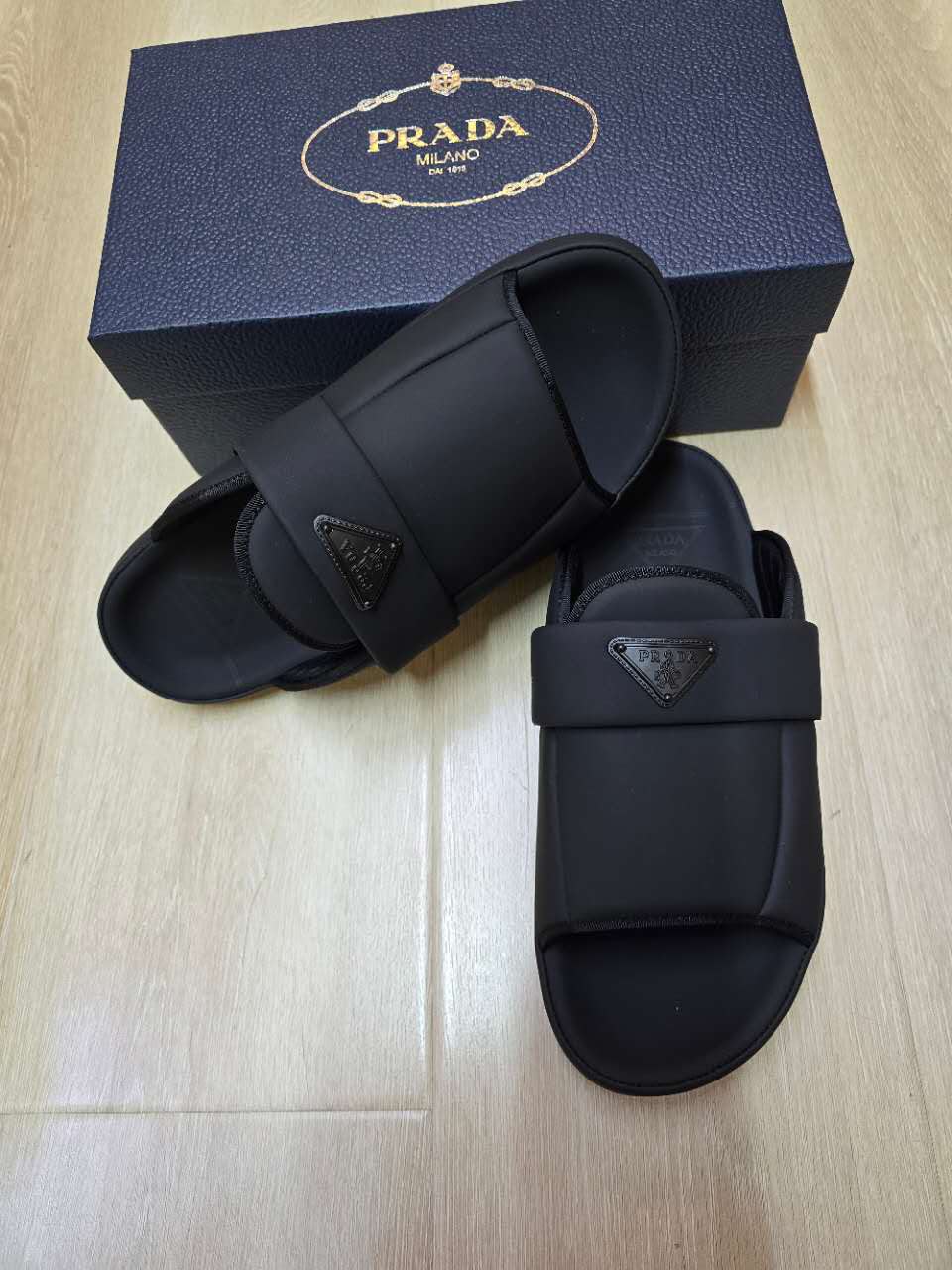 Prada Single-Strap Slippers - Black