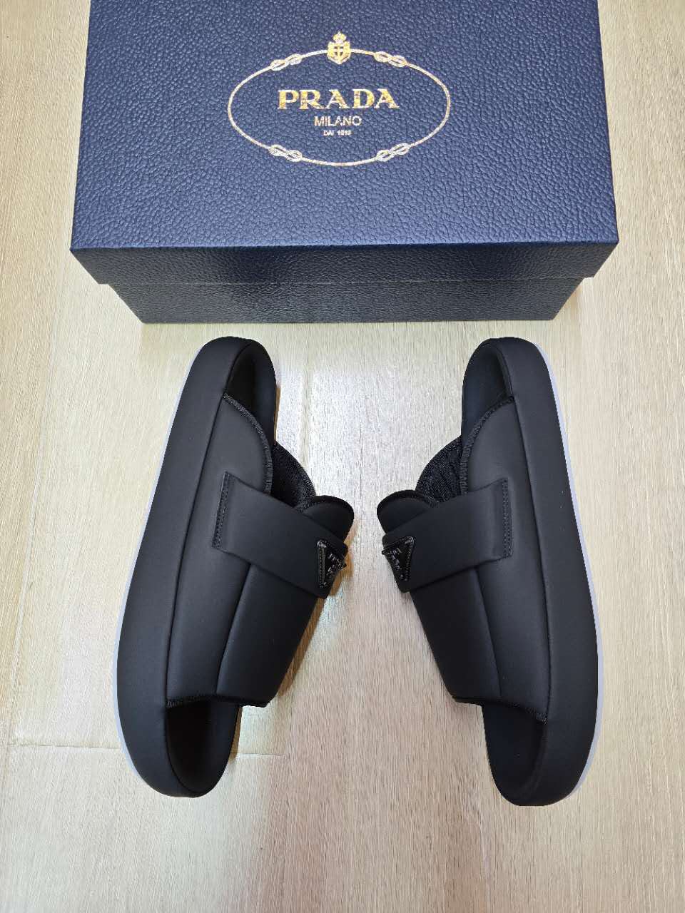 Prada Single-Strap Slippers - Black