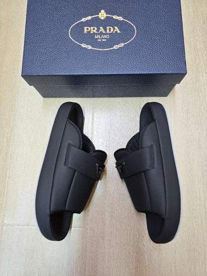 Prada Single-Strap Slippers - Black