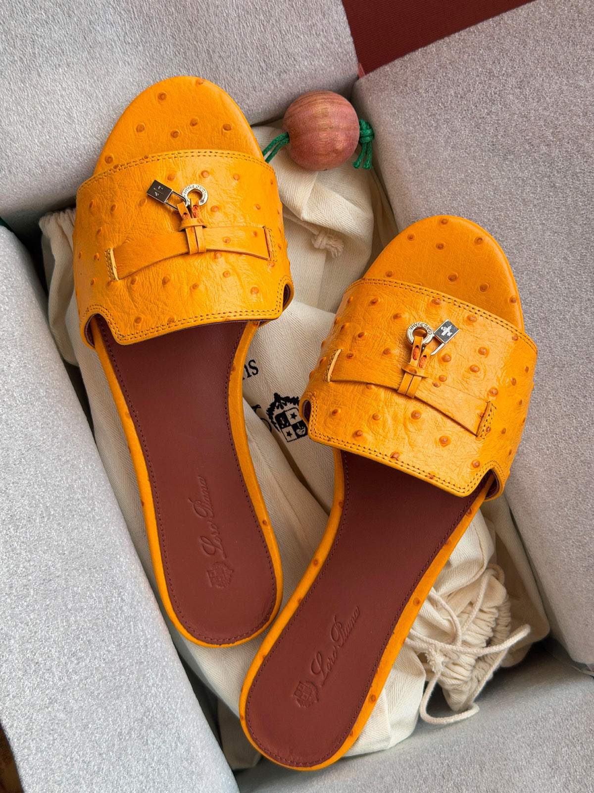 Loro Piana Slippers - Orange Embossed
