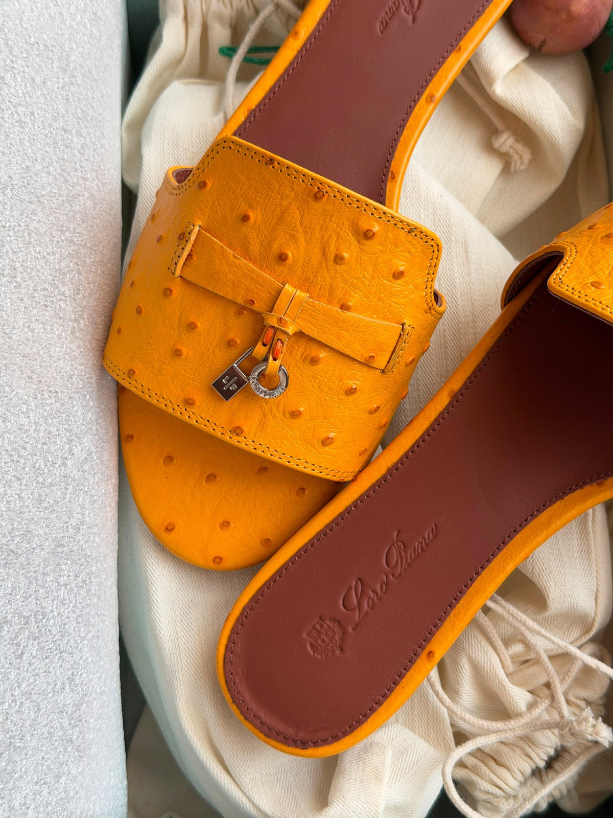 Loro Piana Slippers - Orange Embossed