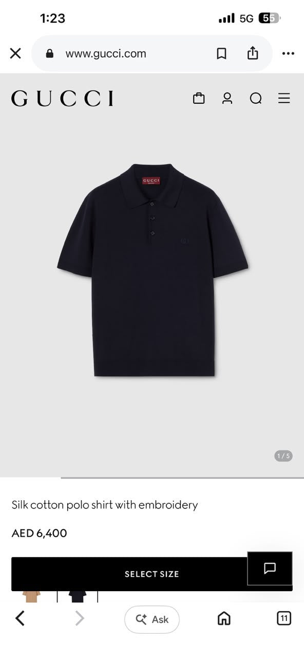 Gucci Polo Shirt - Beige, White, Navy, Grey, Black