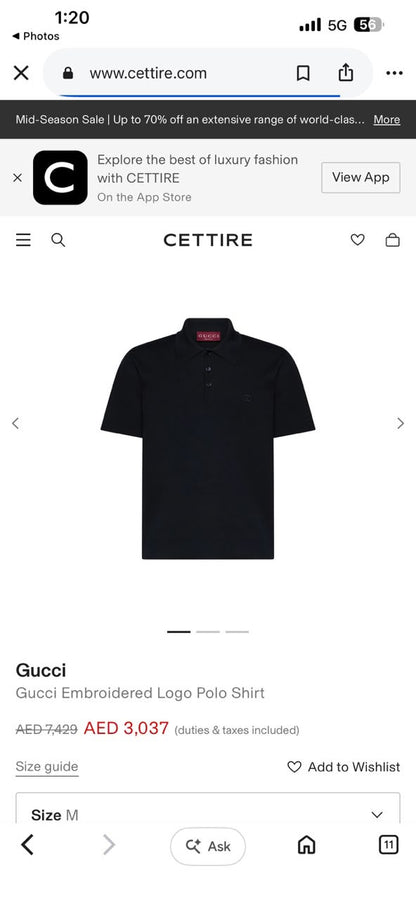 Gucci Polo Shirt - Beige, White, Navy, Grey, Black