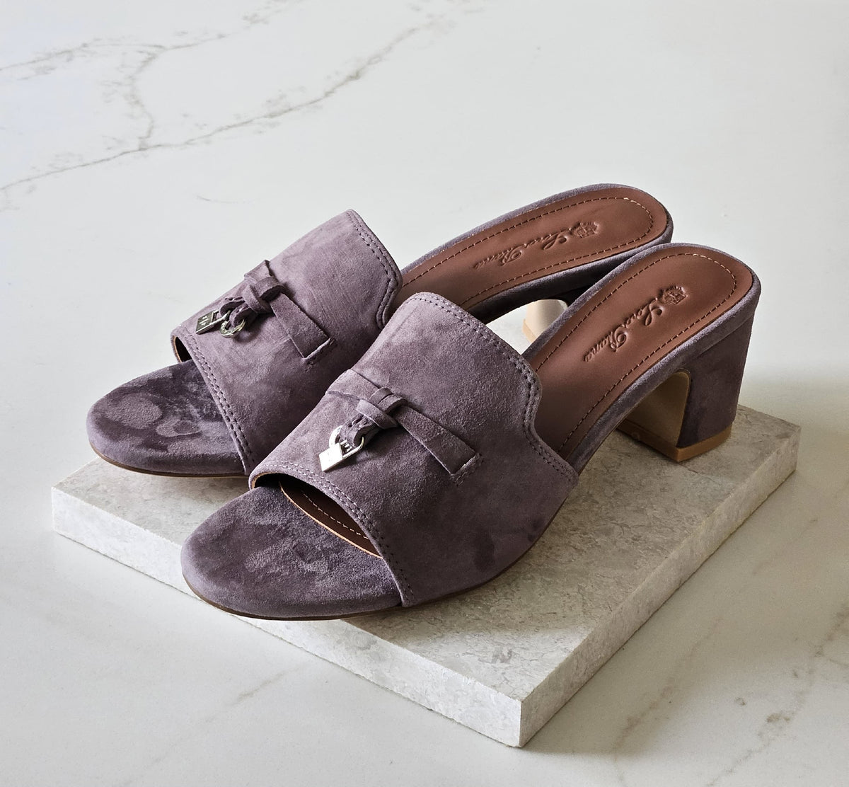 Loro Piana Buckle-Detail Heels - Purple