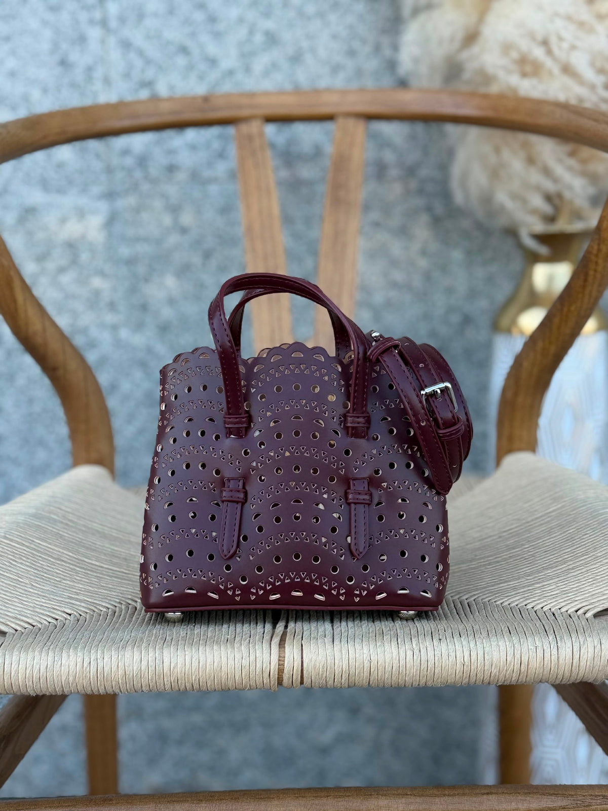 Alaia Handbag - Burgundy