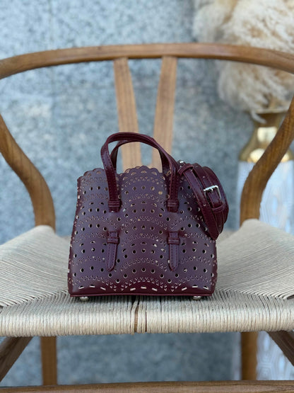 Alaia Handbag - Burgundy