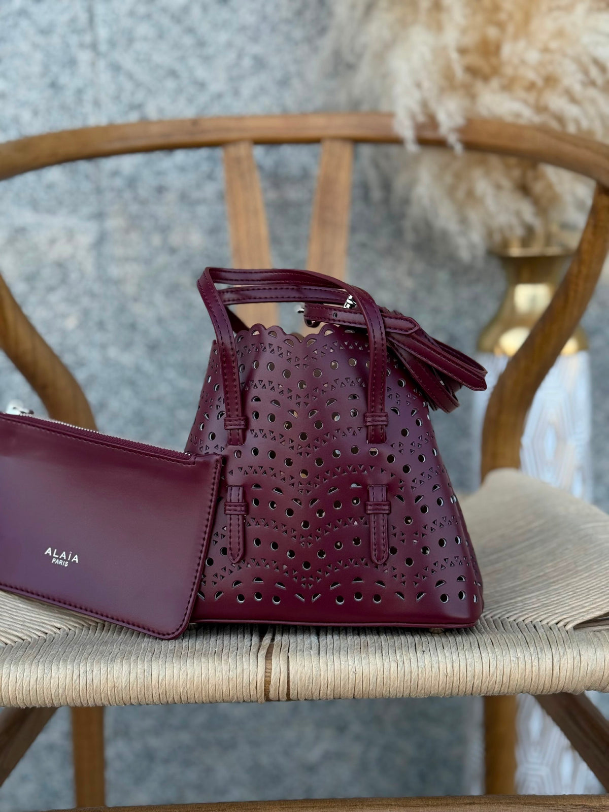 Alaia Handbag - Burgundy