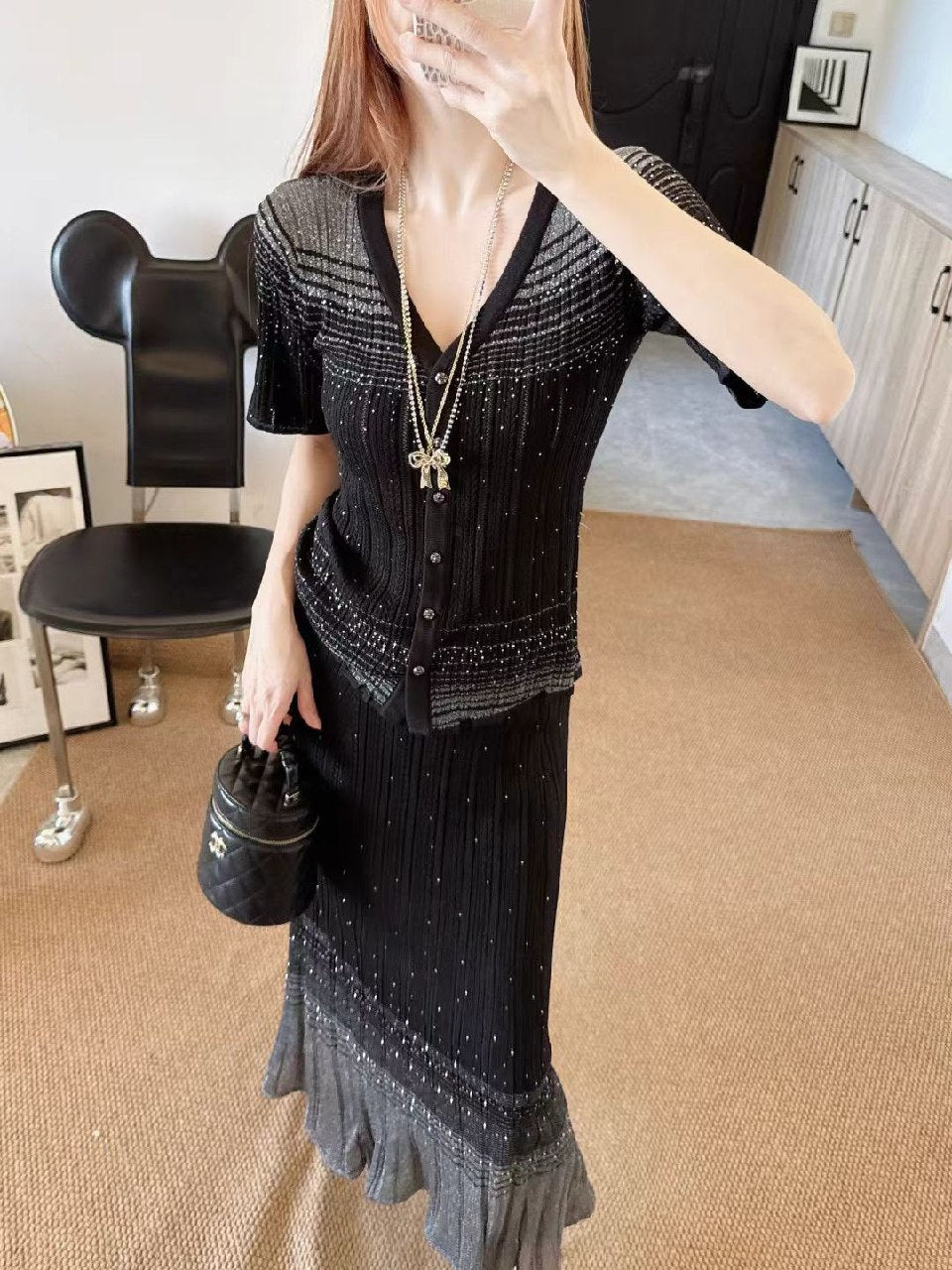 Chanel Banded Set - Black