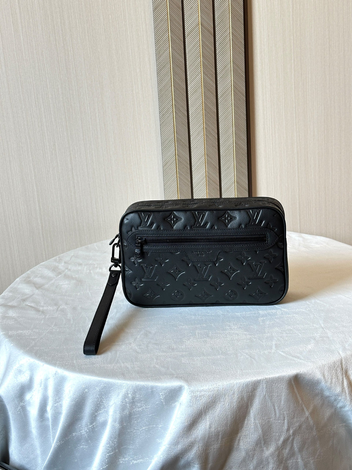 Louis Vuitton Zip-Pocket Clutch - Black Embossed