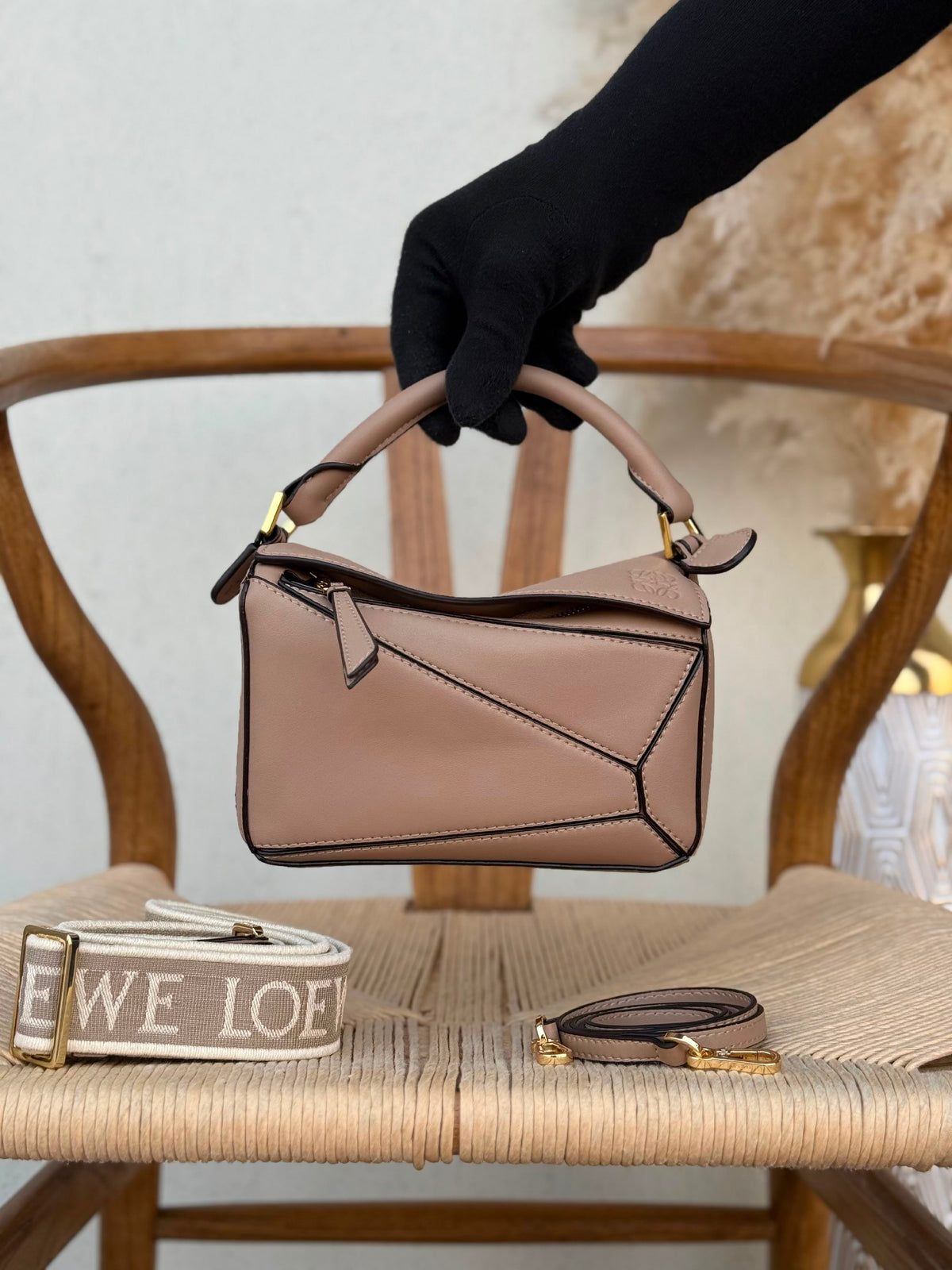 Loewe Handbag Geometric Puzzle - Beige