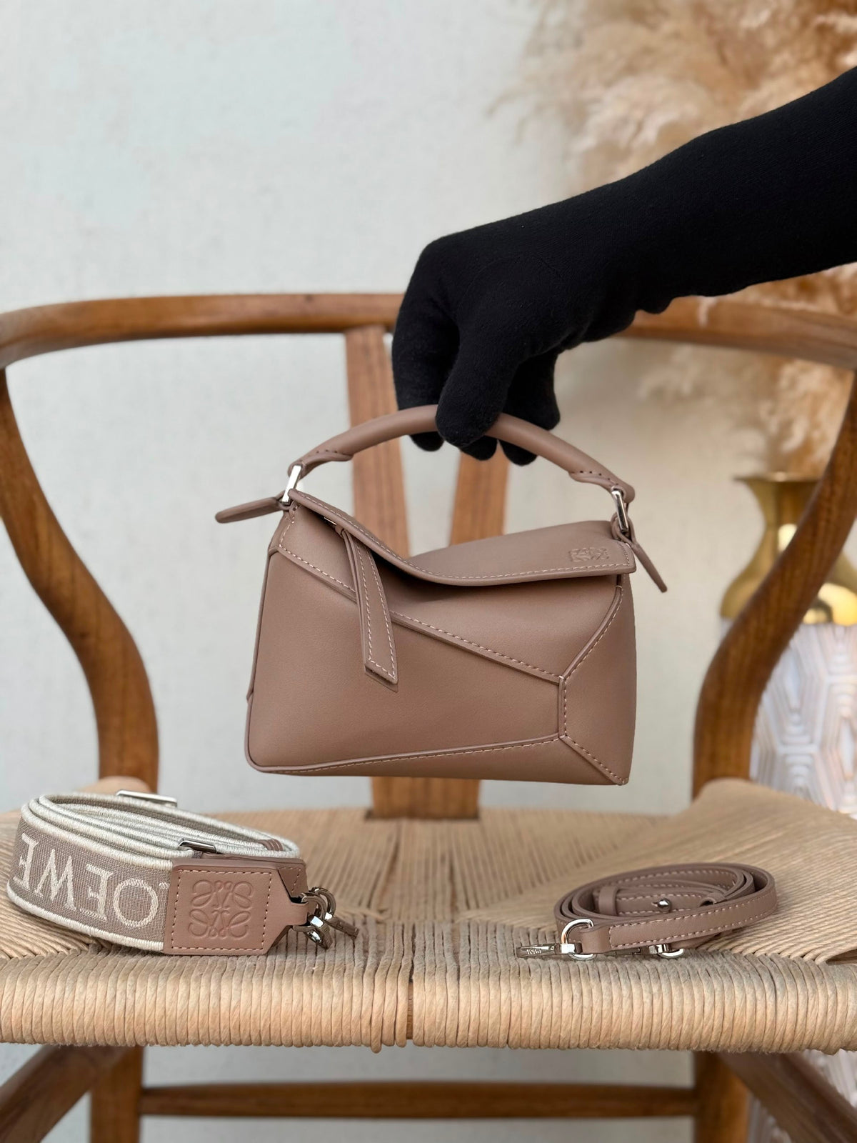 Loewe Handbag Geometric Puzzle - Beige
