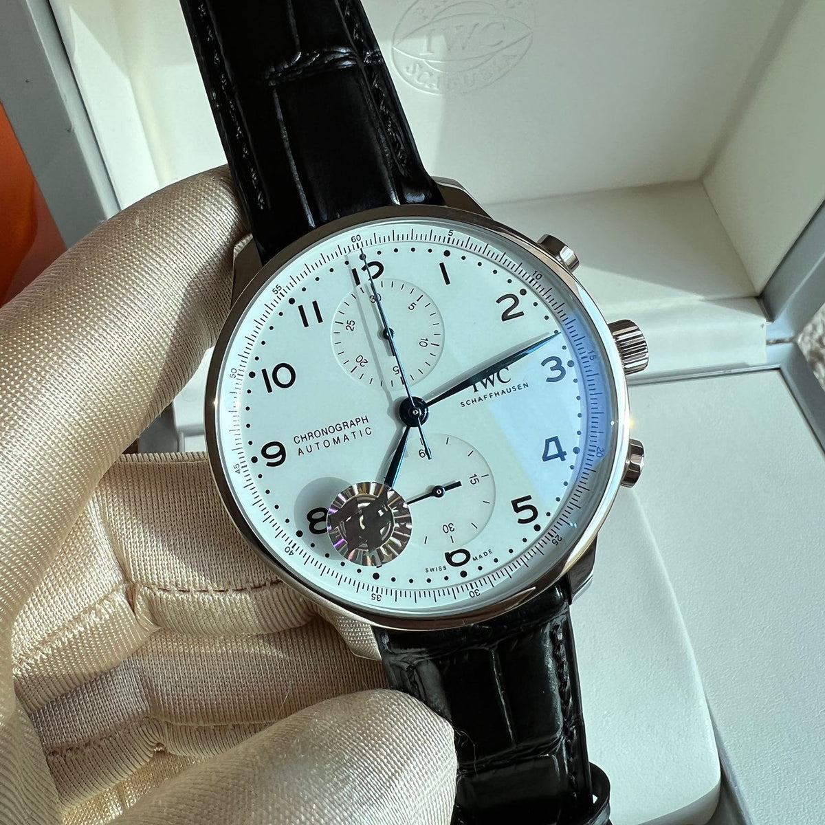 IWC White Dial Chronograph Watch - 