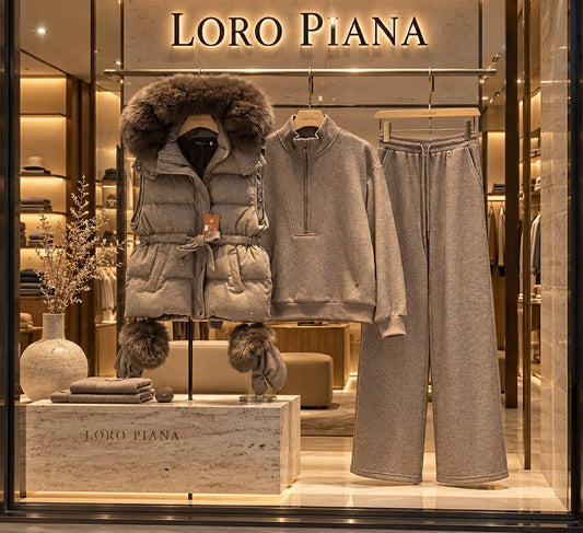 Loro Piana Hooded Puffer Set - Beige
