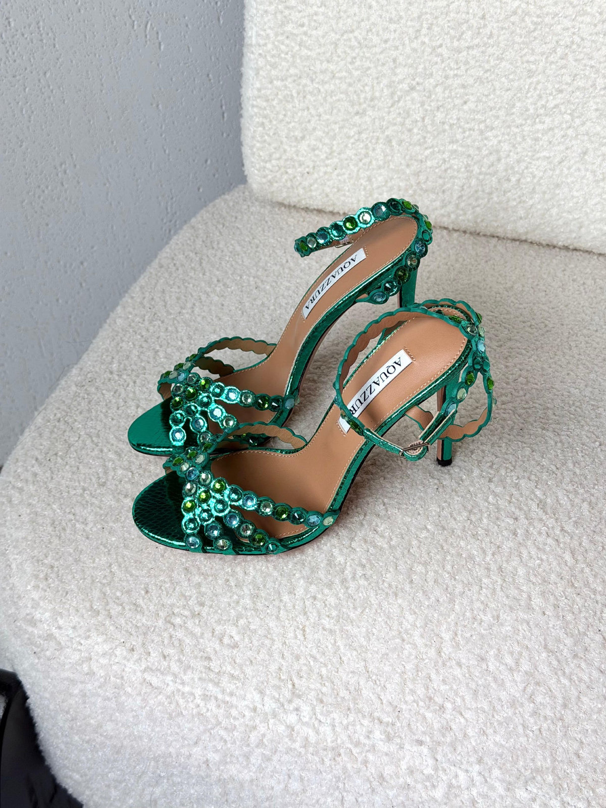 Aquazzura Multi-Strap Heels - Green