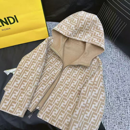 Fendi Monogram Hooded Jacket - Beige Monogram