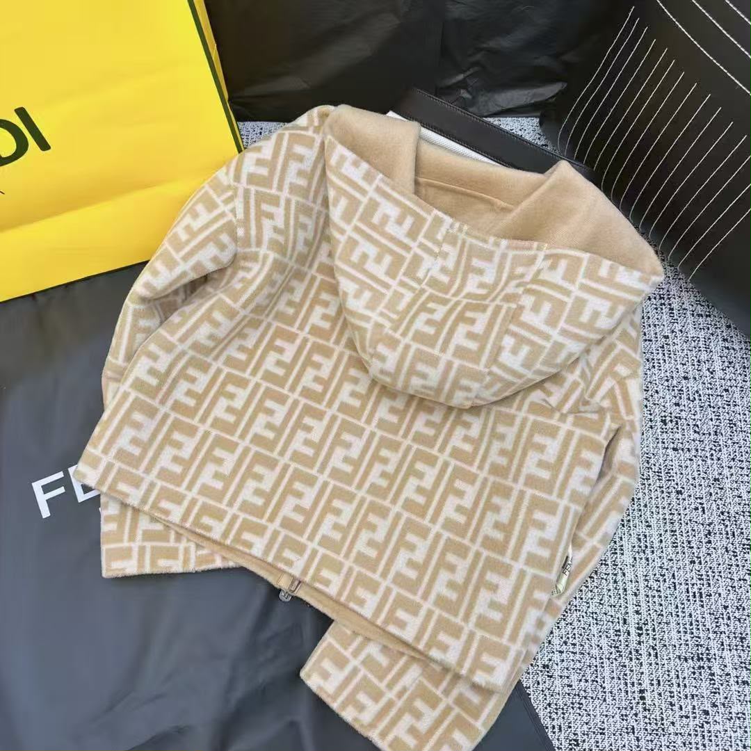 Fendi Monogram Hooded Jacket - Beige Monogram