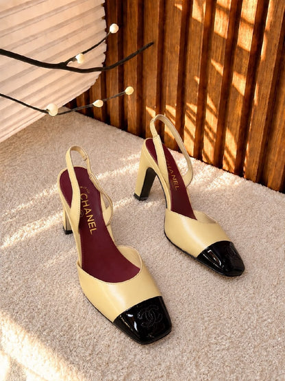 Chanel Heels - Beige & Black