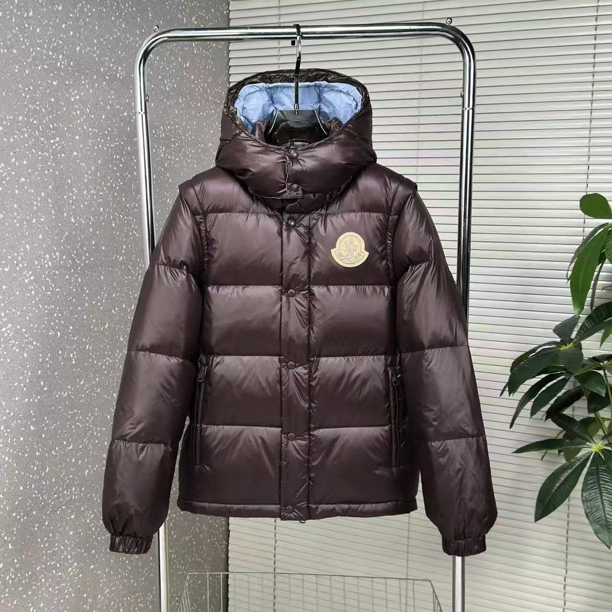 Moncler Hooded Quilted Puffer Jacket - Brown