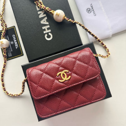 Chanel Quilted Crossbody Bag - Burgundy