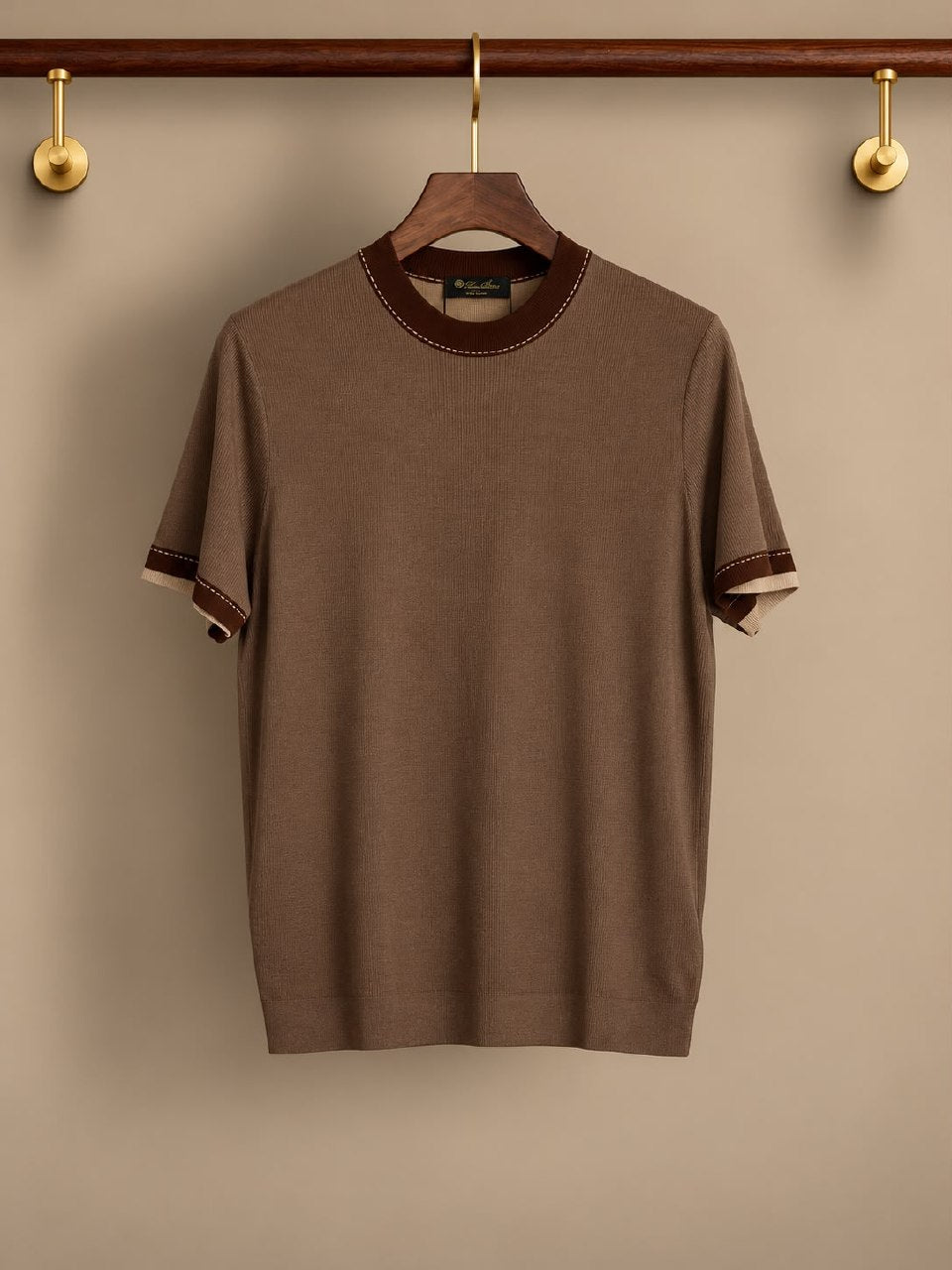 Loro Piana Knitted T-Shirt - Burgundy, Beige, Black, White