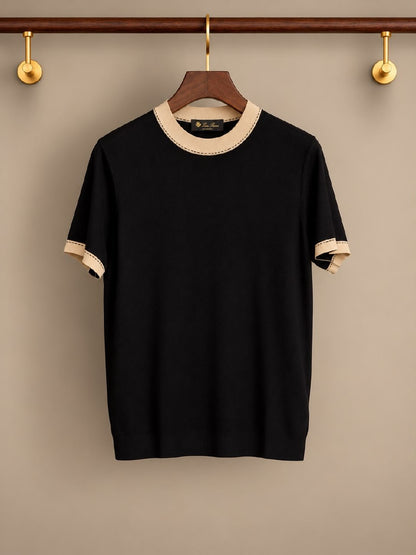 Loro Piana Knitted T-Shirt - Burgundy, Beige, Black, White