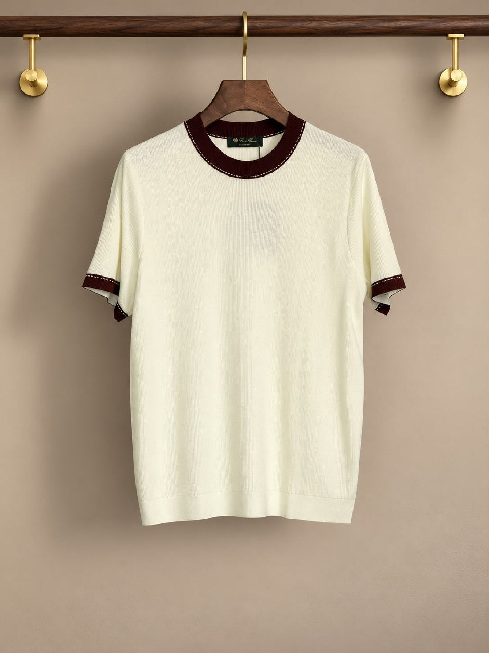 Loro Piana Knitted T-Shirt - Burgundy, Beige, Black, White