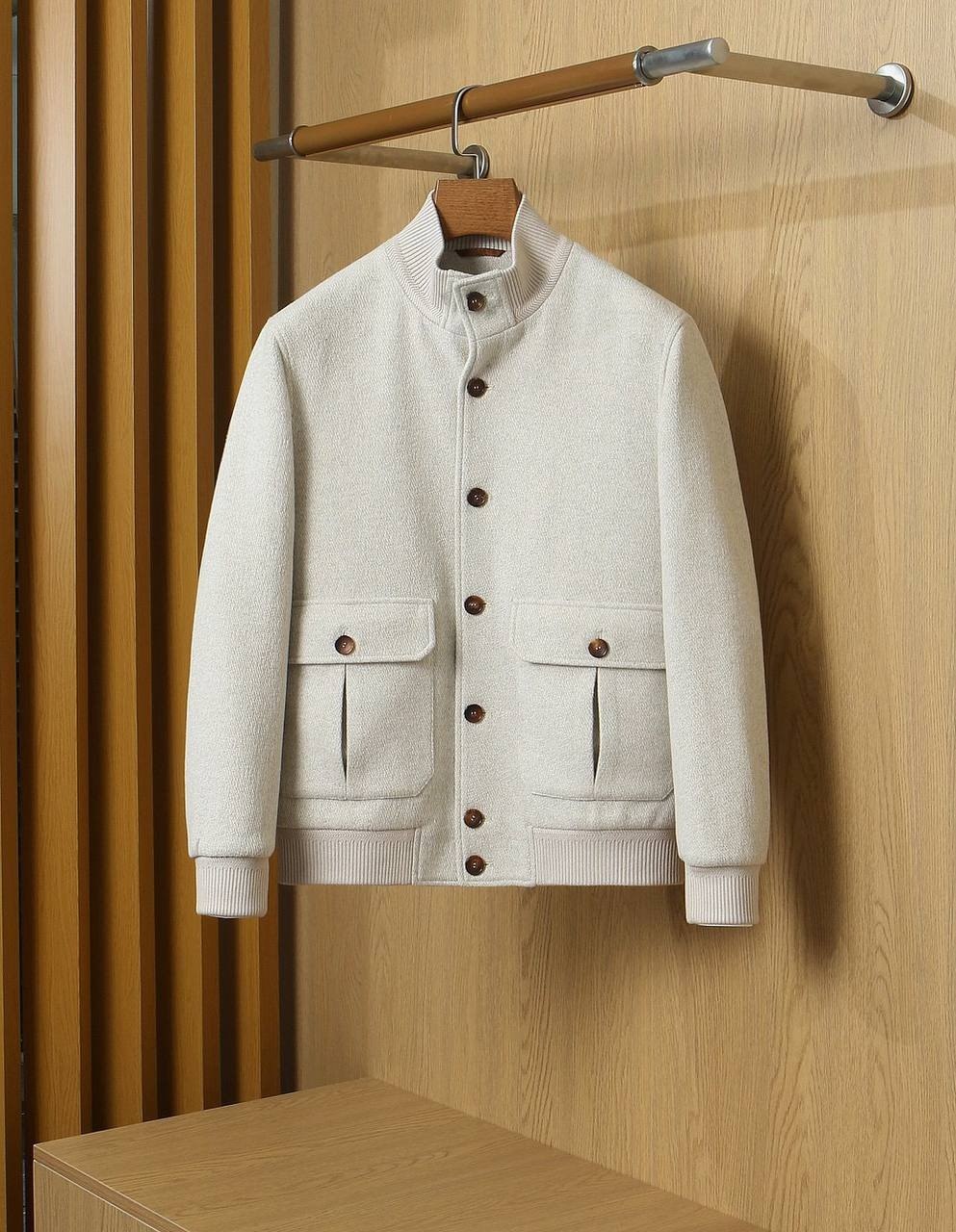 Loro Piana Tab-Collar Bomber Jacket - White