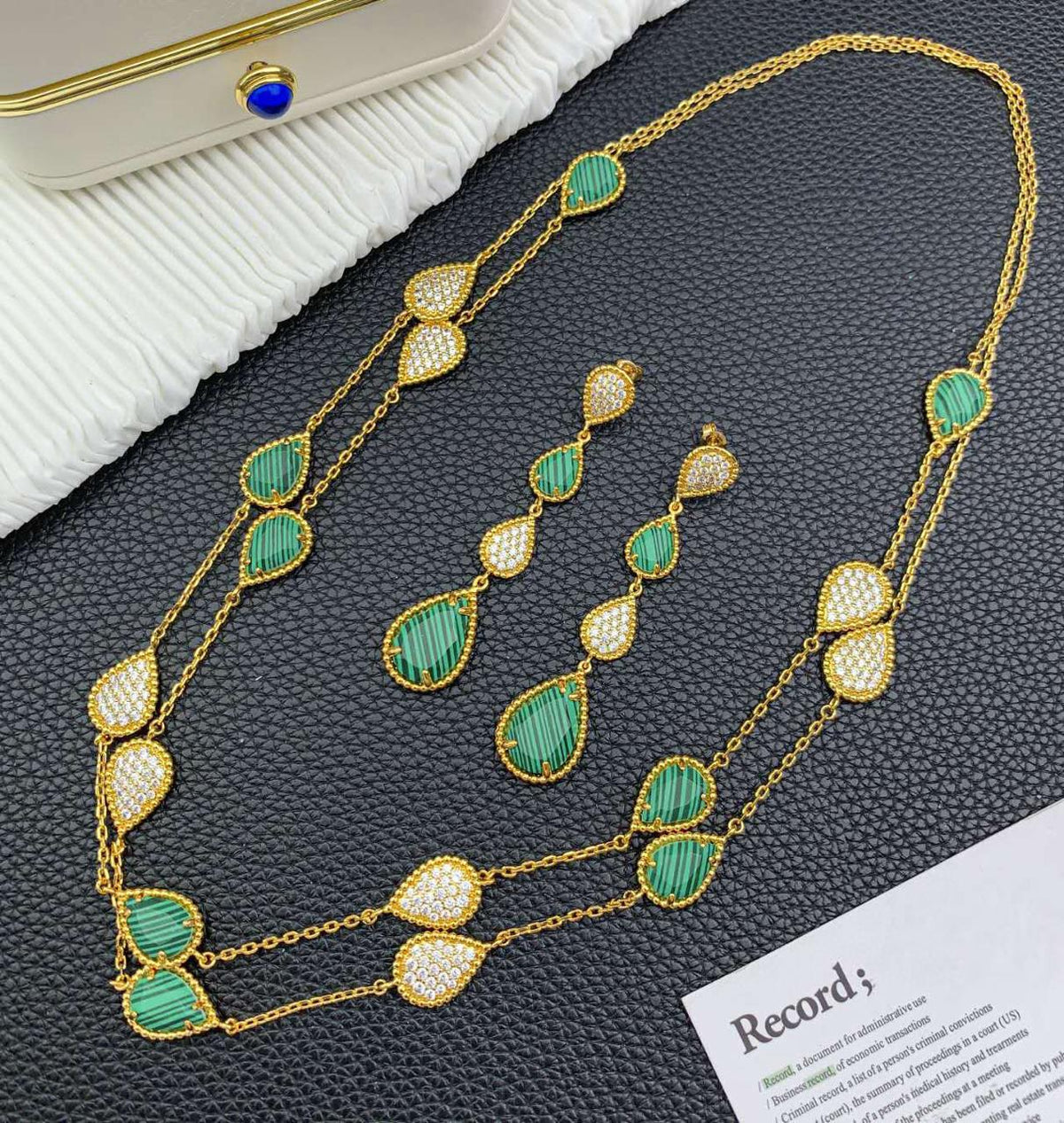 Boucheron Jewelry Set - Green Striped