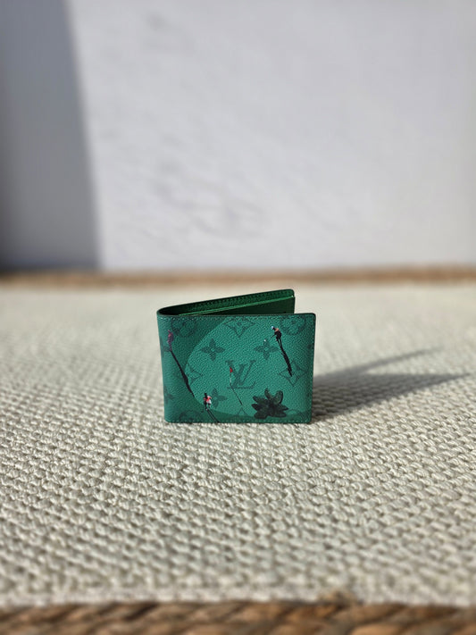 Louis Vuitton Floral Motif Wallet - Green