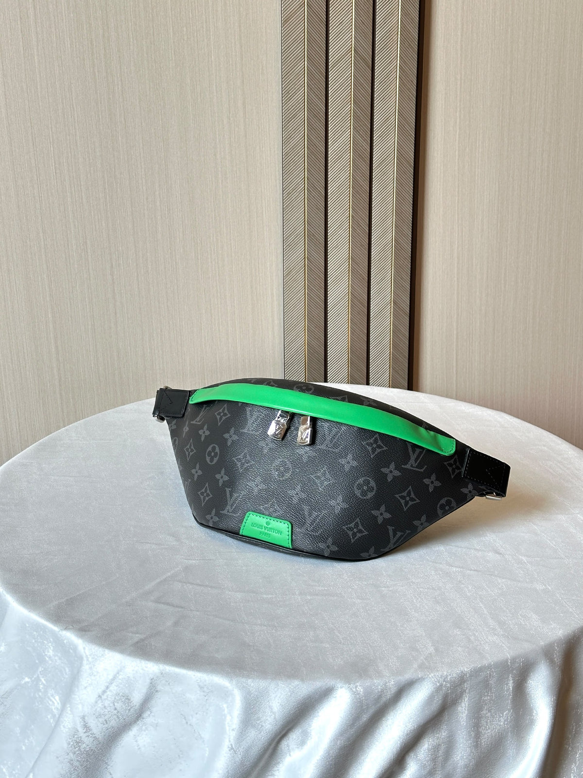 Louis Vuitton Contrast-Trim Belt Bag - Dark Grey Monogram