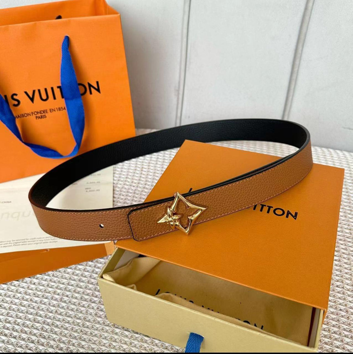 Louis Vuitton Star Buckle Belt - White, Black, Brown