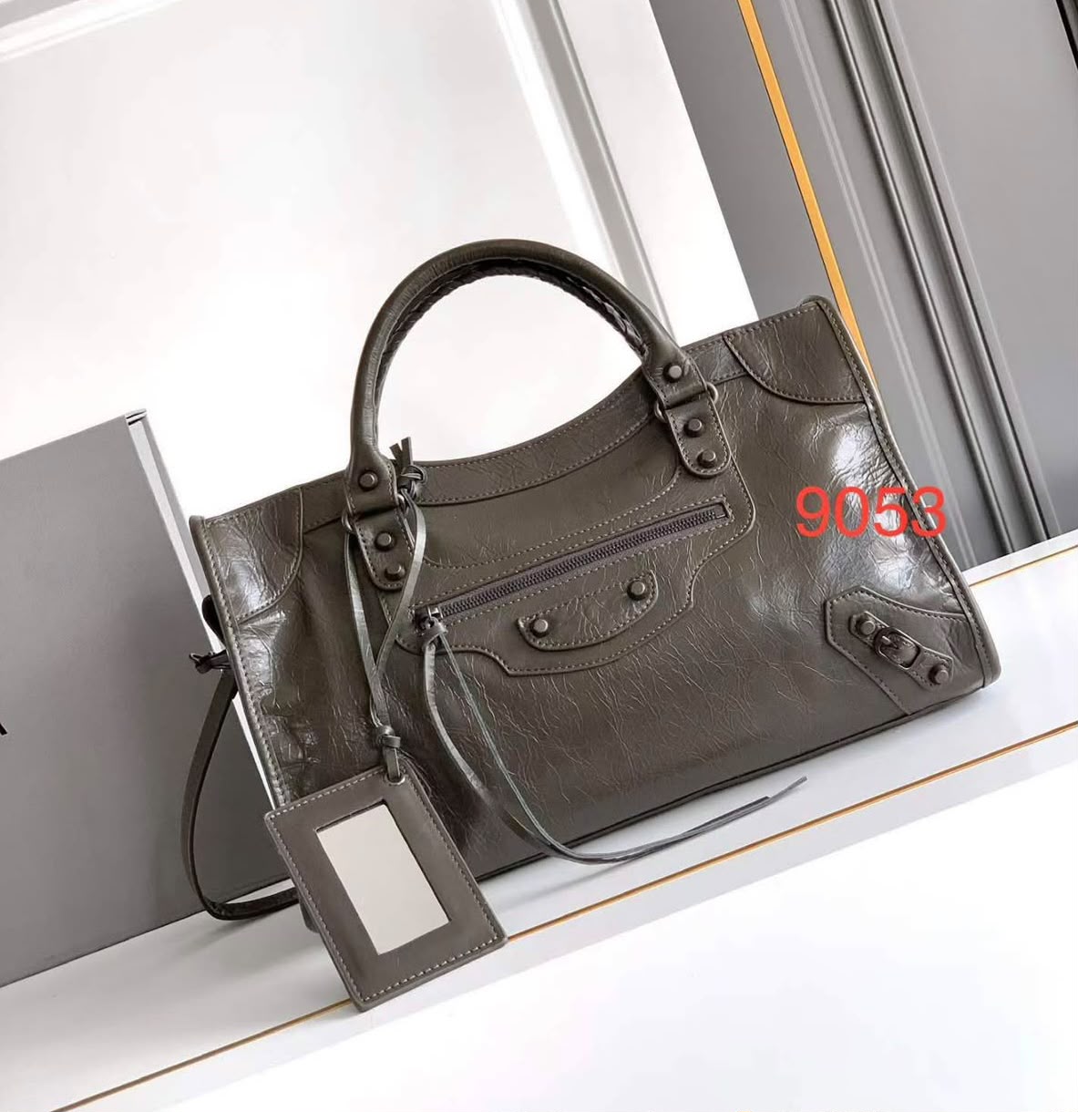 Balenciaga Structured Handbag - Dark Grey