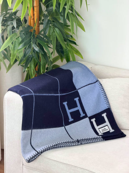 Hermès Blanket - Navy & Light Blue, Black & Beige, Beige & White