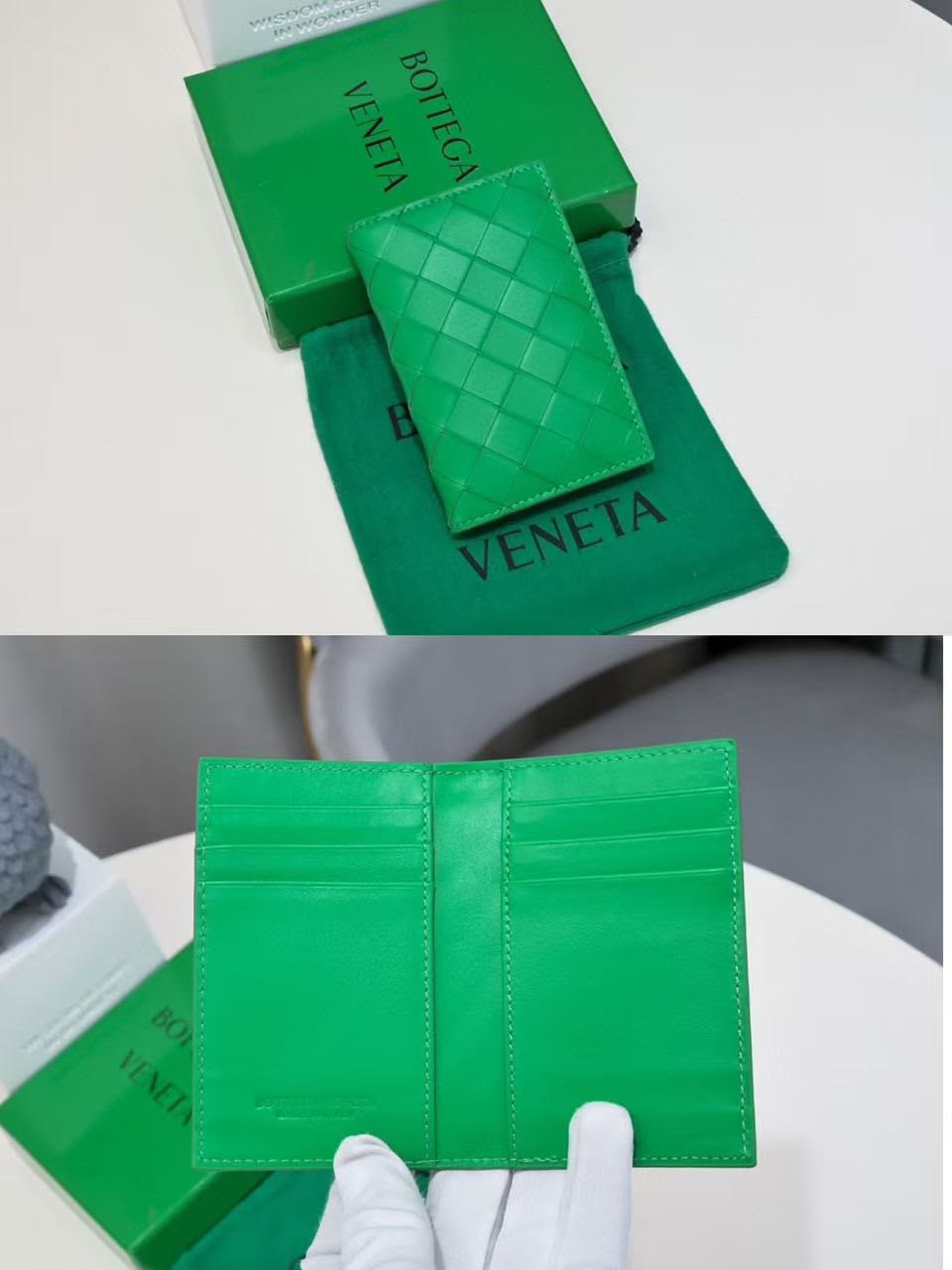 Bottega Veneta Woven Wallet - Green