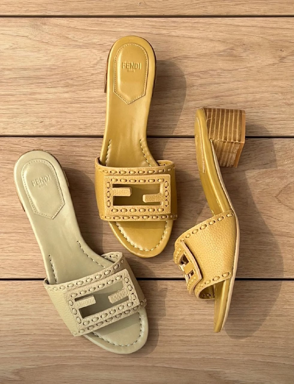 Fendi Slippers - Yellow, Beige