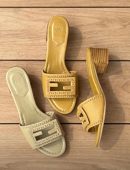 Fendi Slippers - Yellow, Beige