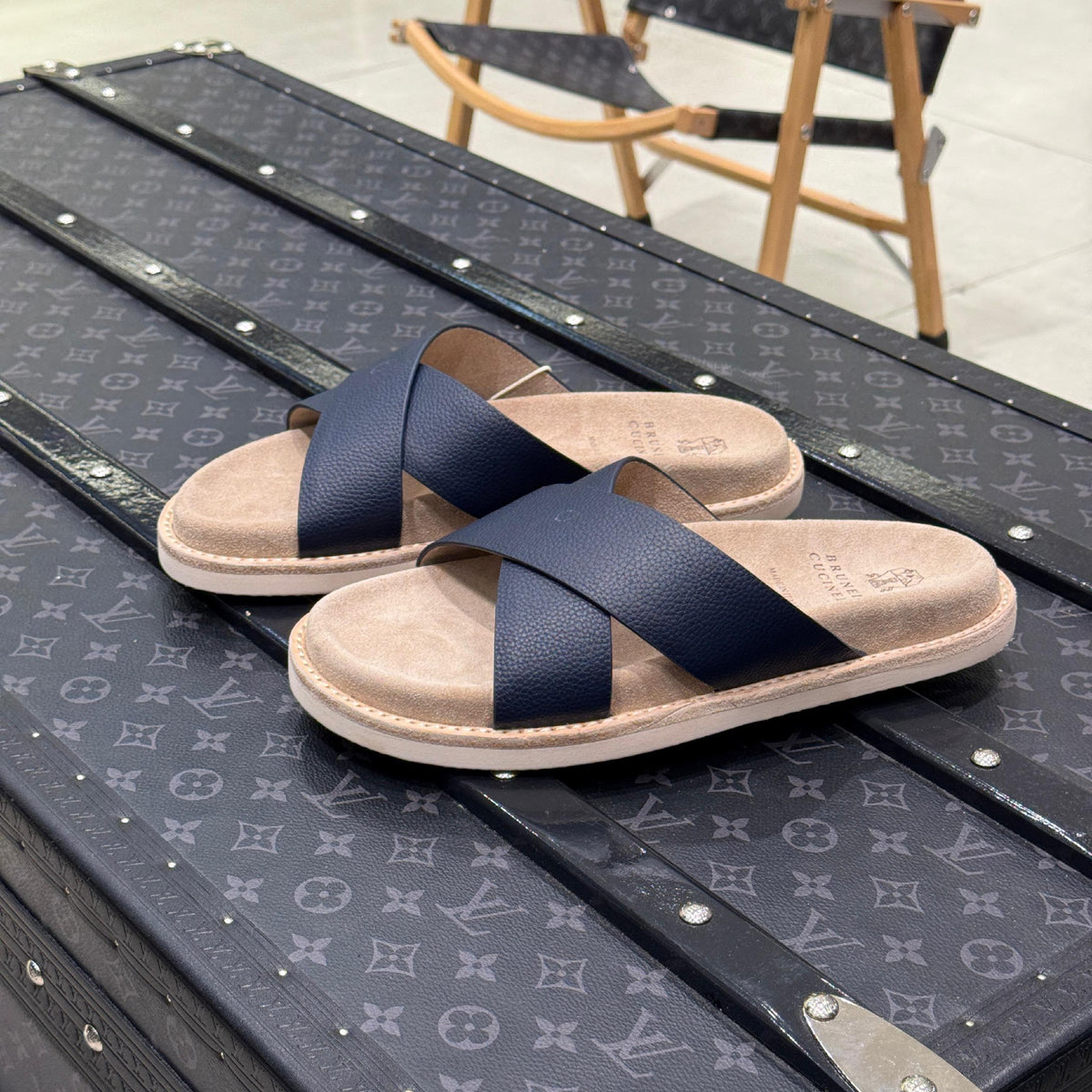 Brunello Cucinelli Slippers - Navy, Green, Black