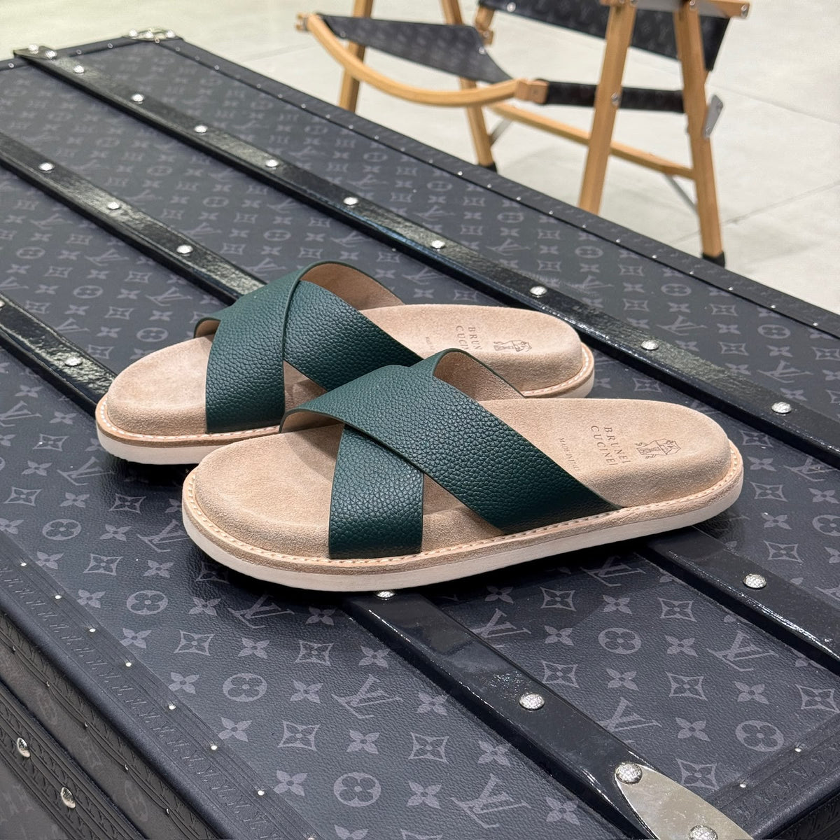 Brunello Cucinelli Slippers - Navy, Green, Black
