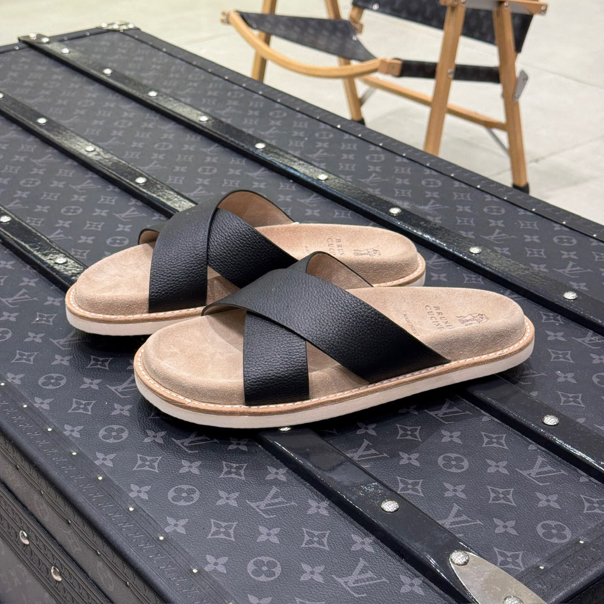 Brunello Cucinelli Slippers - Navy, Green, Black