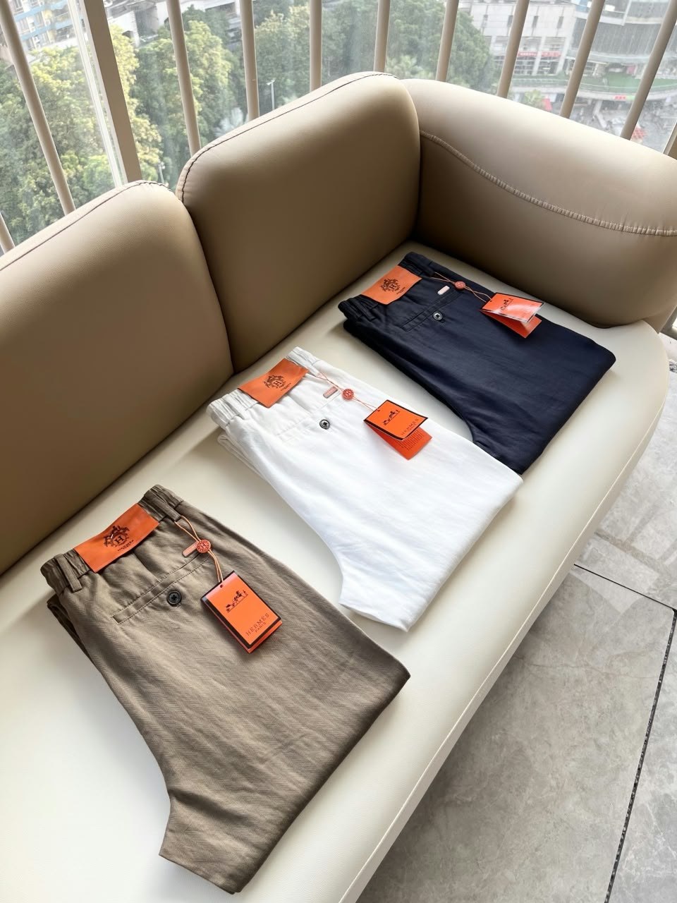 Hermès Pants - Brown, White, Navy