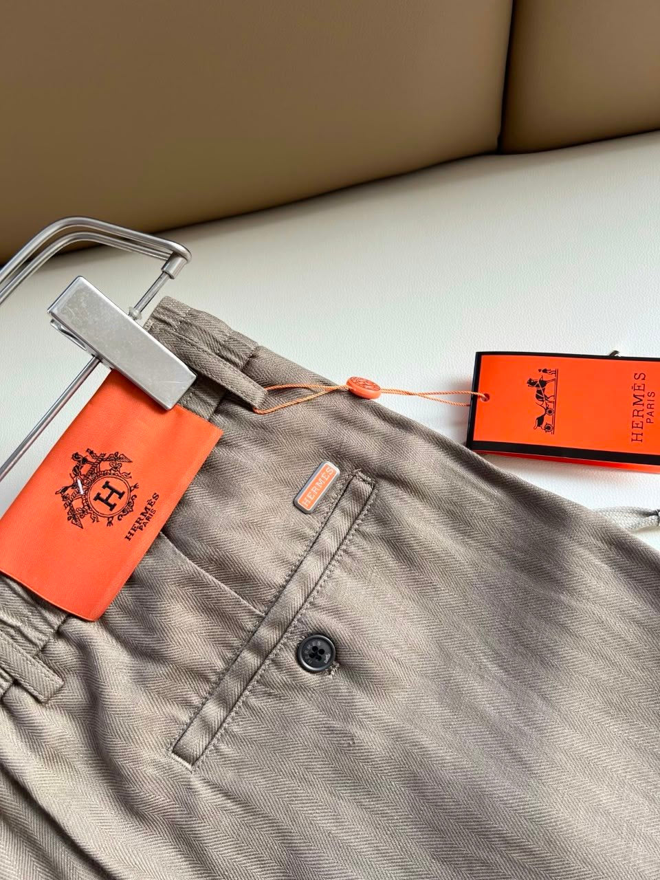 Hermès Pants - Brown, White, Navy