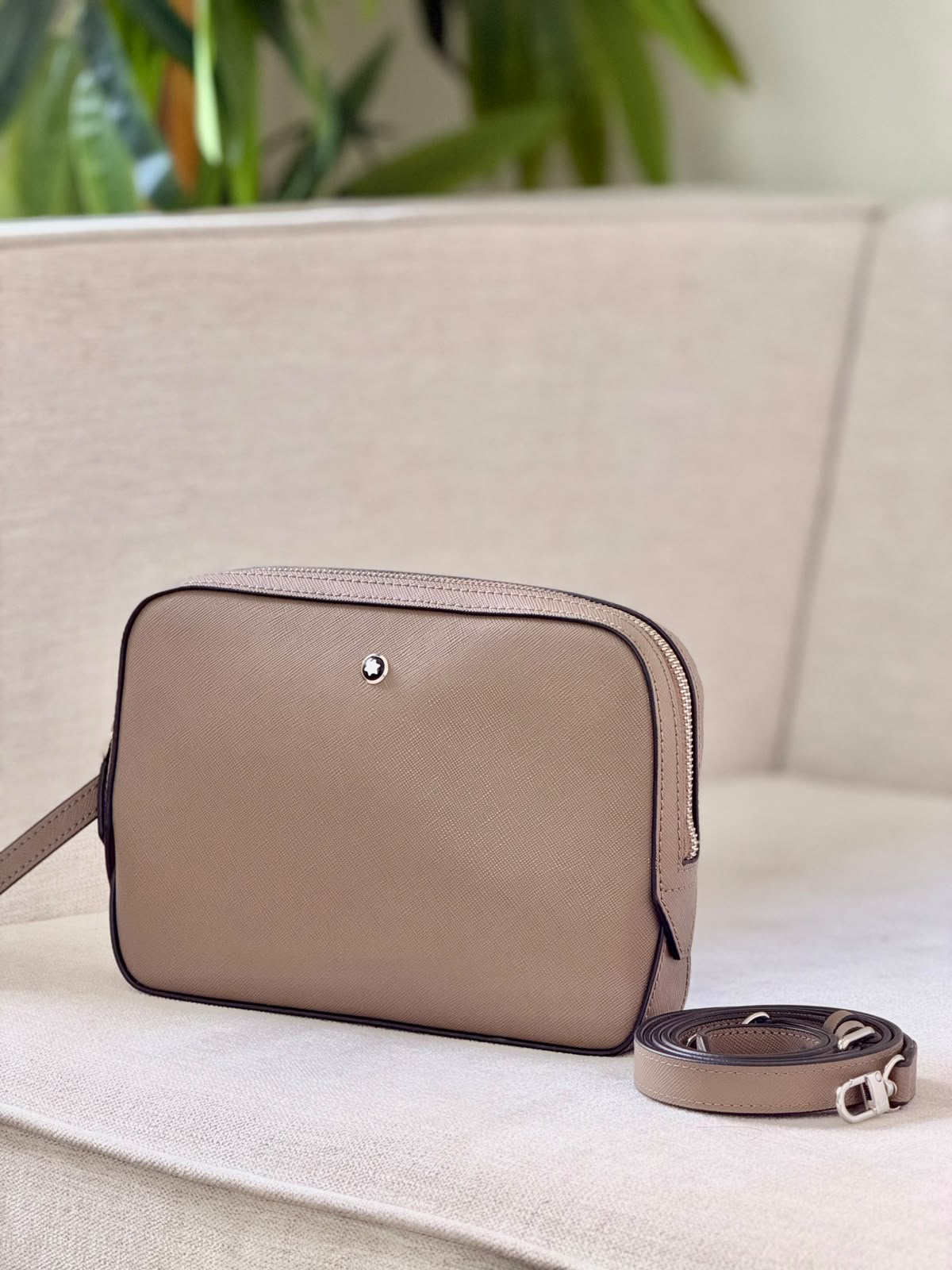 Montblanc Crossbody Bag Slim Zip - Beige