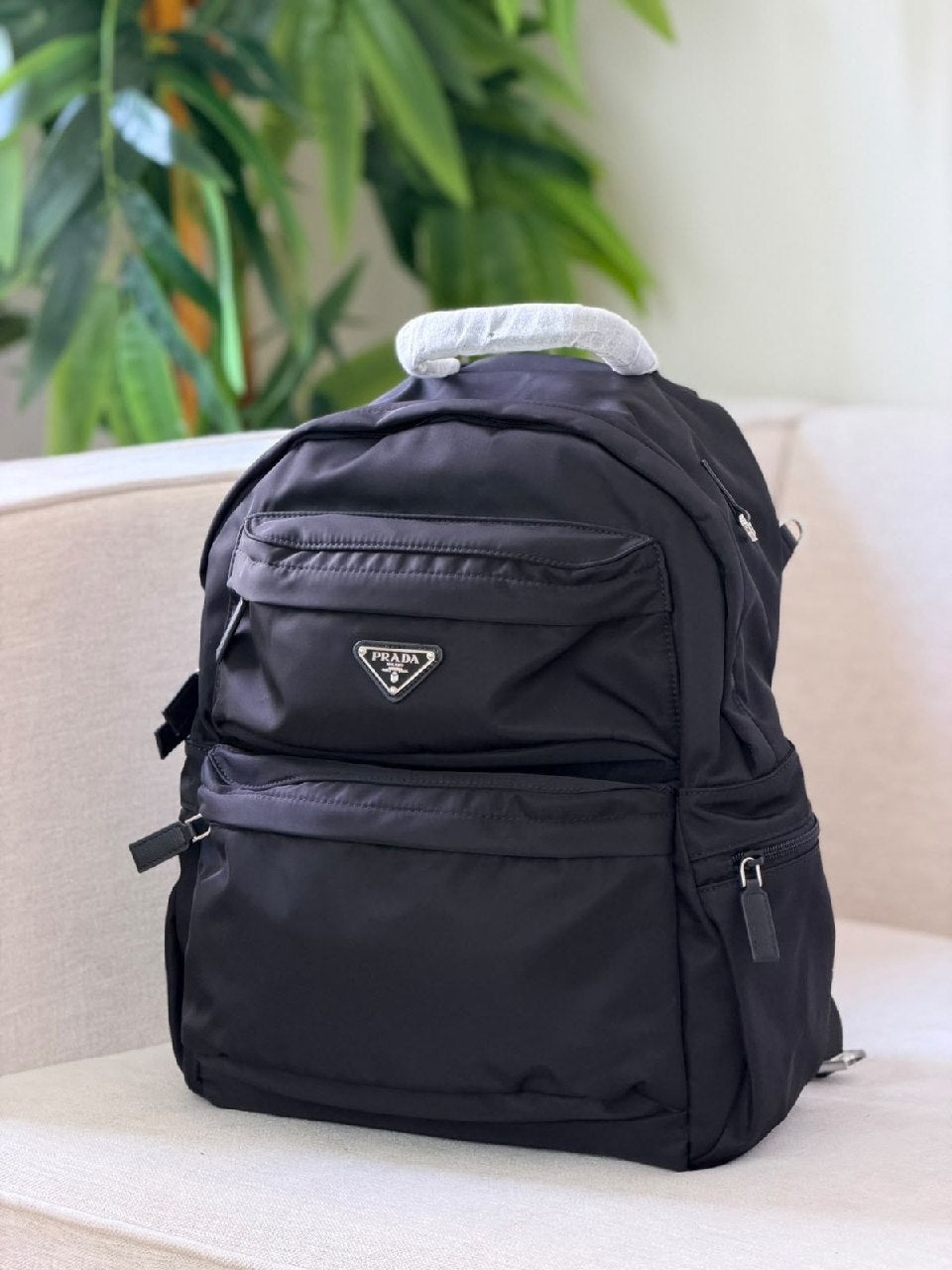 Prada Double-Pocket Backpack - Black