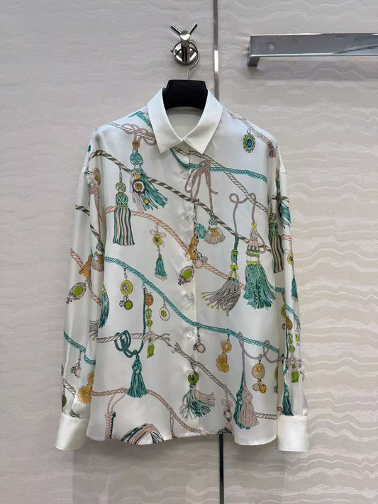 Versace Tassel-Motif Shirt - White