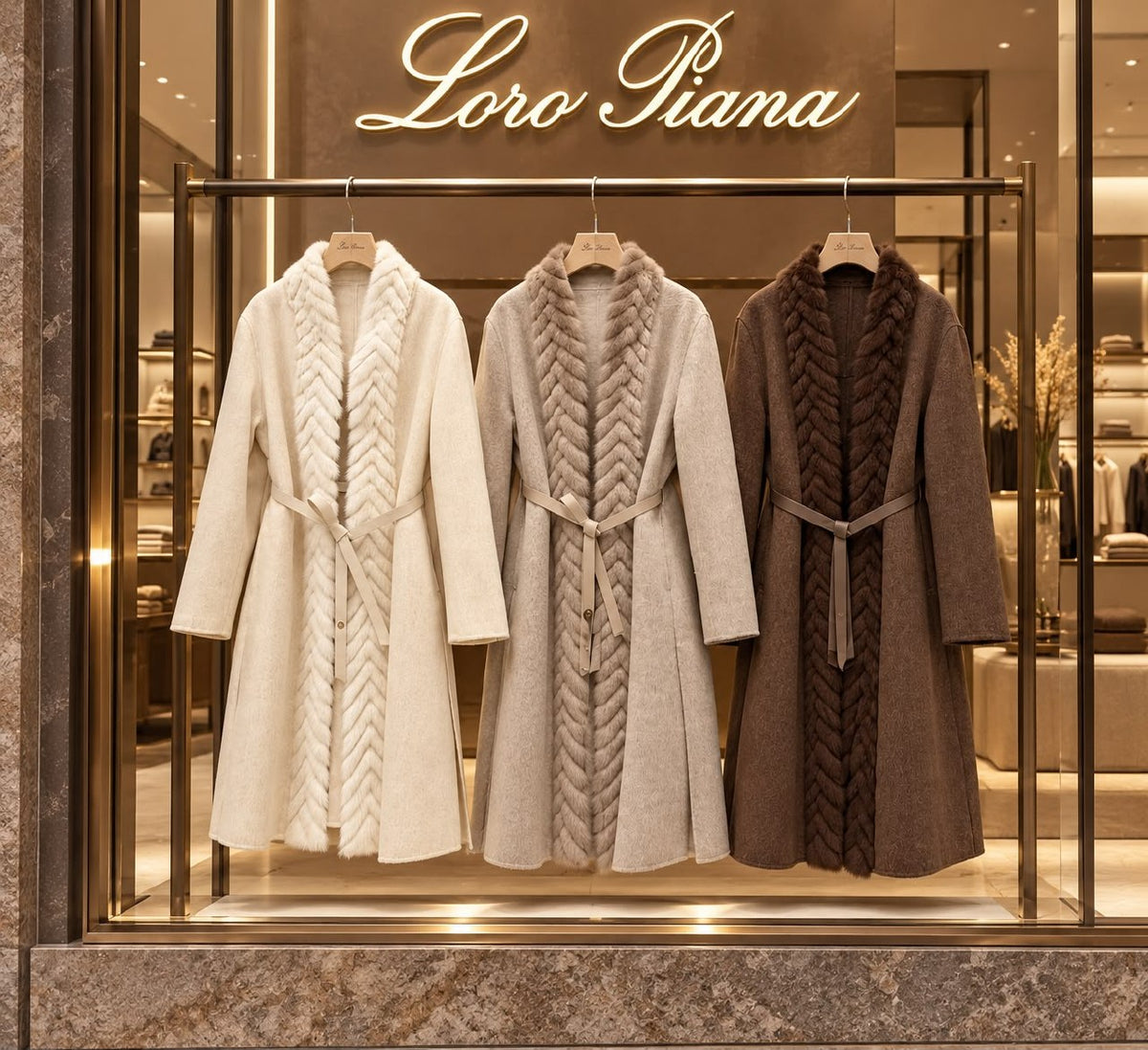 Loro Piana Coat - Brown, White, Grey