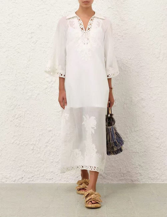 Zimmermann Belted Dress - White