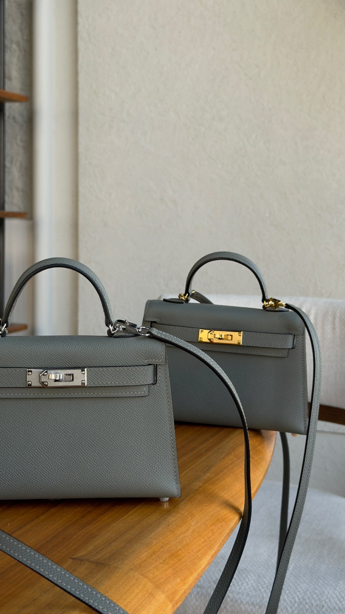 Hermès Mini Kelly Handbag - Dark Grey