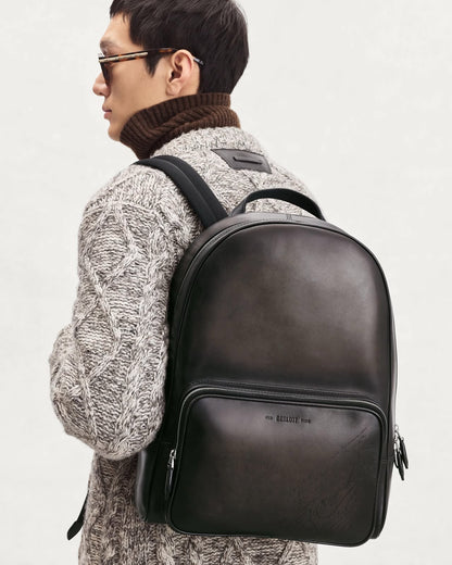 Berluti Backpack - Dark Brown Embossed