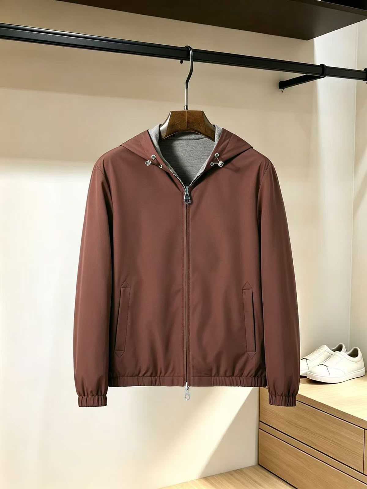 Loro Piana Hooded Jacket - Brown, Navy